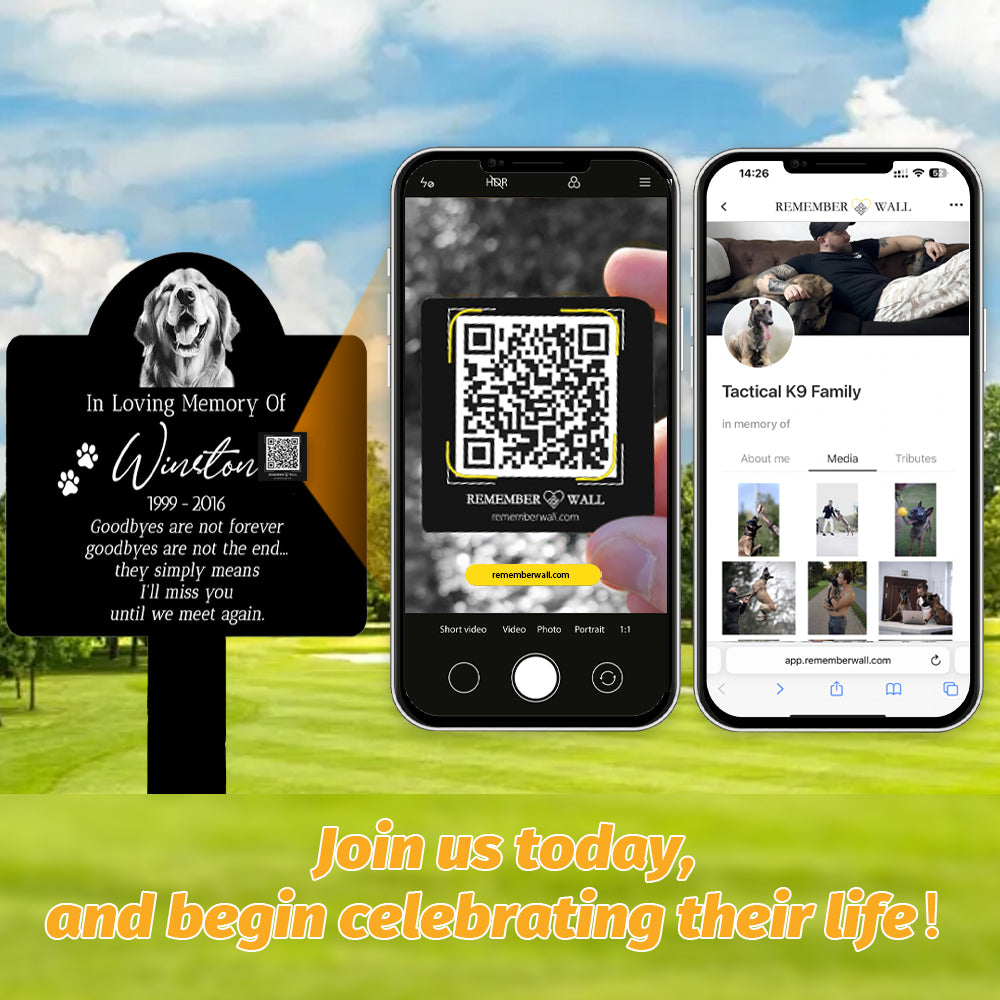 Remember Wall™- QR Memorial Plaque for Pet